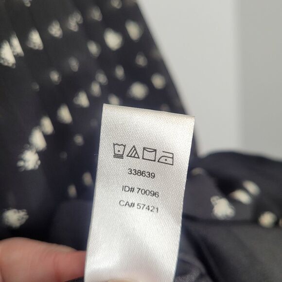 NEW LOFT black polka-dot sleeveless pleated dress 6P - Picture 6 of 10